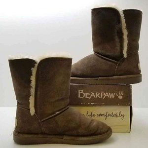 BEARPAW Women's Abigail Shearling Boots 682-W Maple USA size 7